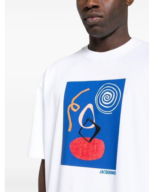 Jacquemus T-shirt Met Abstracte Print in het White voor heren