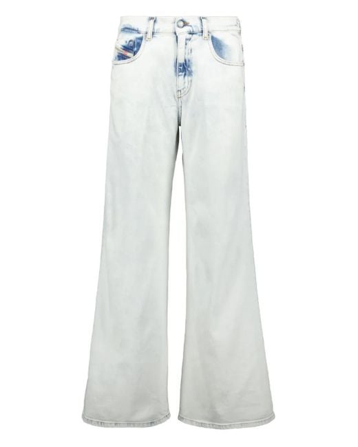 DIESEL White Straight-Leg Jeans