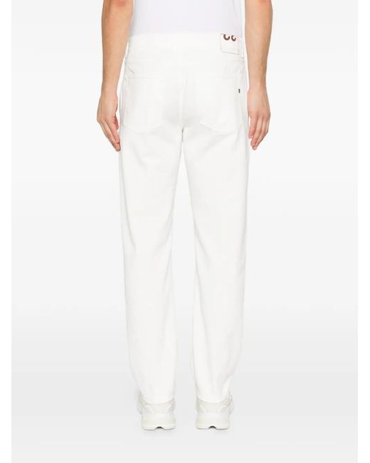 Dondup White Pantalon Droit À Patch Logo Oliver for men