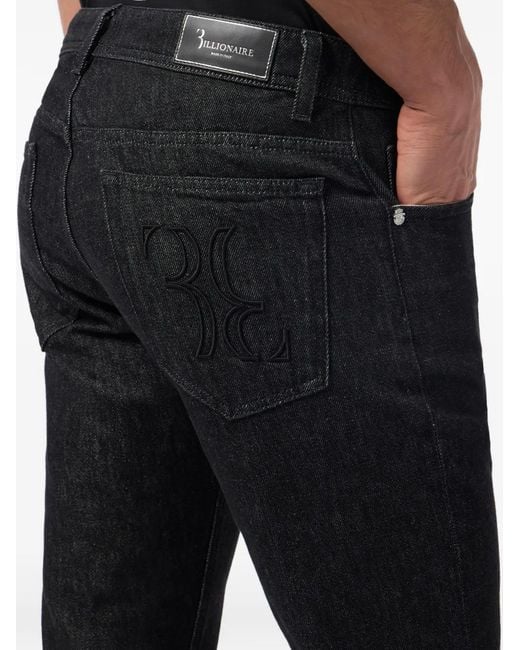 Billionaire Black Straight-Cut Jeans for men