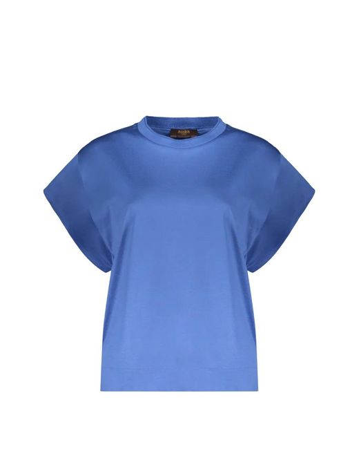 Moorer Blue Short-Sleeve Cotton T-Shirt