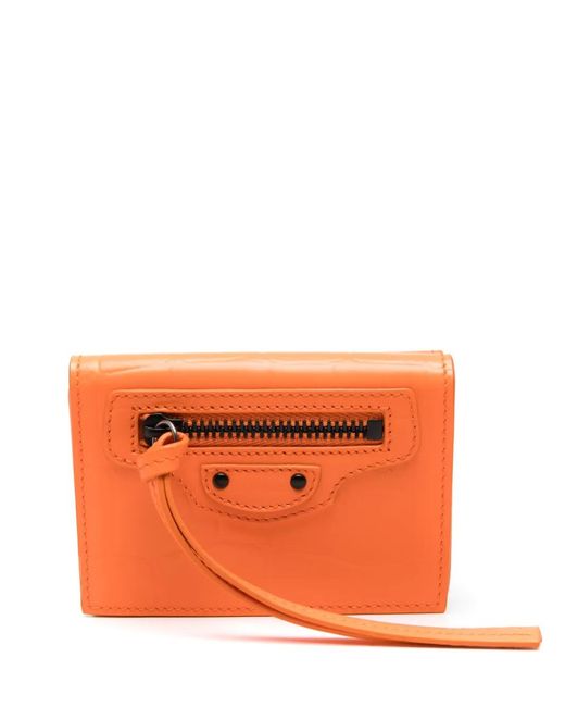 Balenciaga Orange Mini Neo Classic Wallet