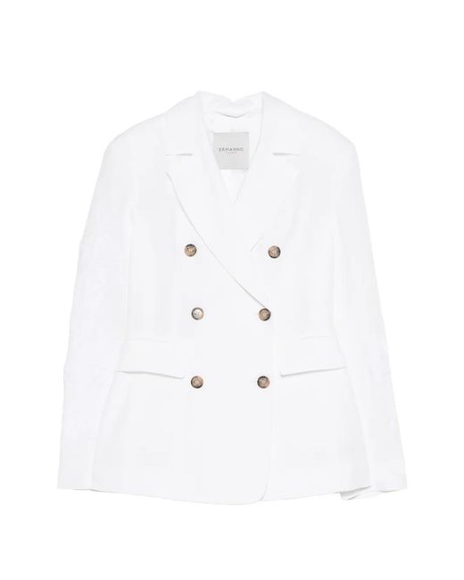 ERMANNO FIRENZE White Double-Breasted Blazer