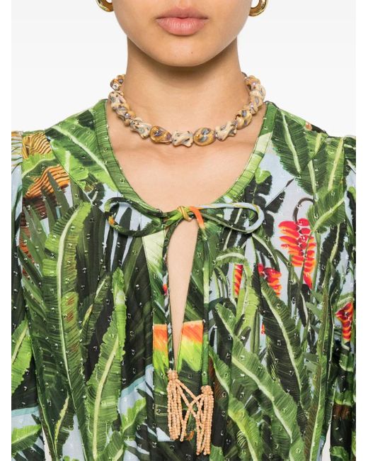 Robe Courte À Imprimé Végétal Farm Rio en coloris Green