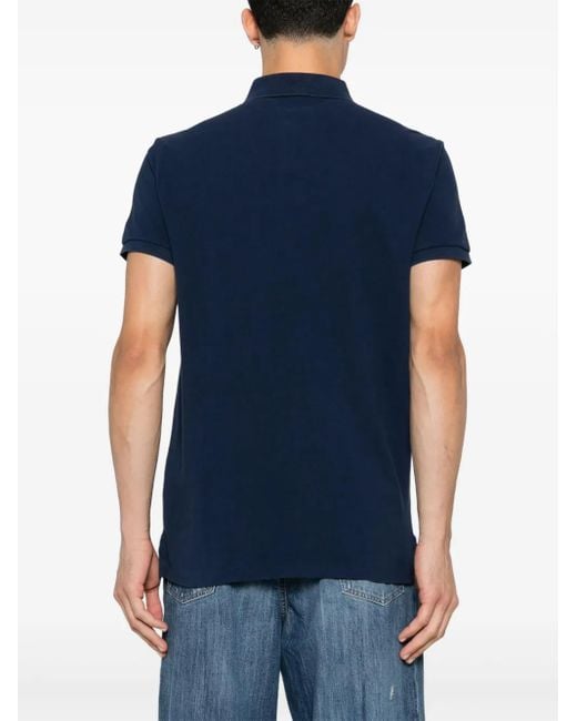 Polo Ralph Lauren Blue Classic Deep Polo Shirt With Embroidered Logo for men