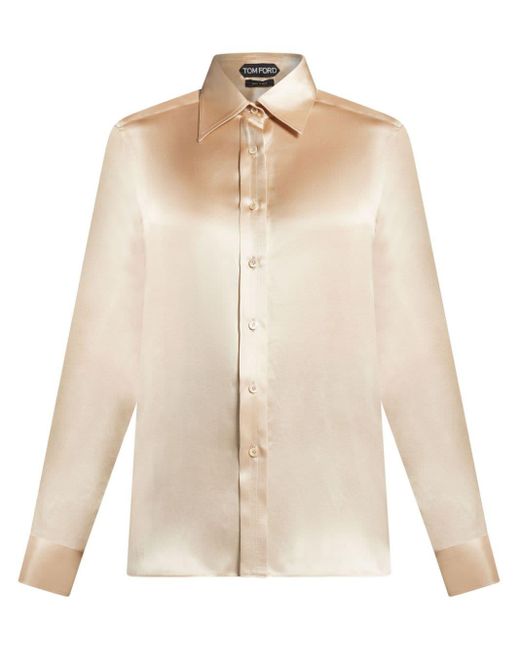 Tom Ford Natural Long-sleeve Silk Shirt