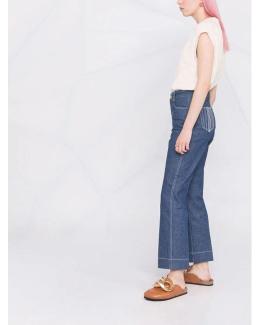 Vaqueros Rectos Con Bolsillos Tory Burch de color Blue