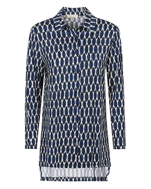 Siyu Blouse Met Polokraag in het Blue