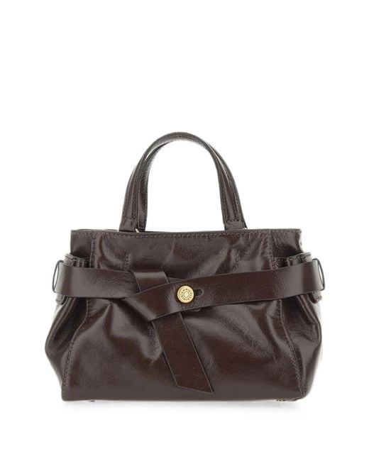 Gianni Chiarini Brown Small Miranda Knotted Leather Tote Bag