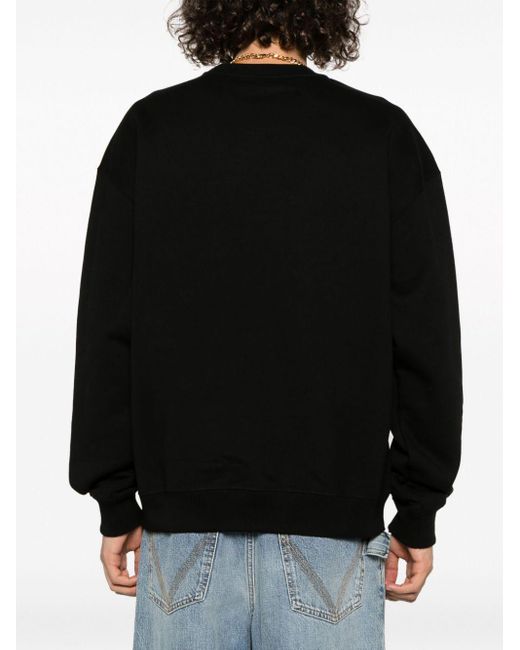 Versace Black Logo Cotton Sweatshirt for men
