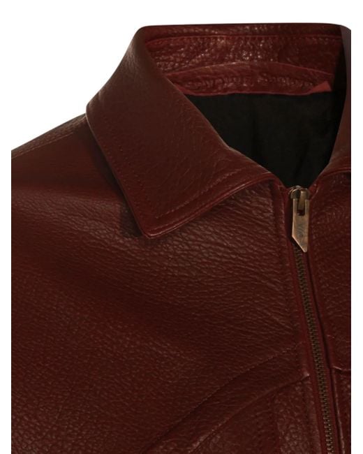 Salvatore Santoro Brown Lederjacke mit Reißverschluss