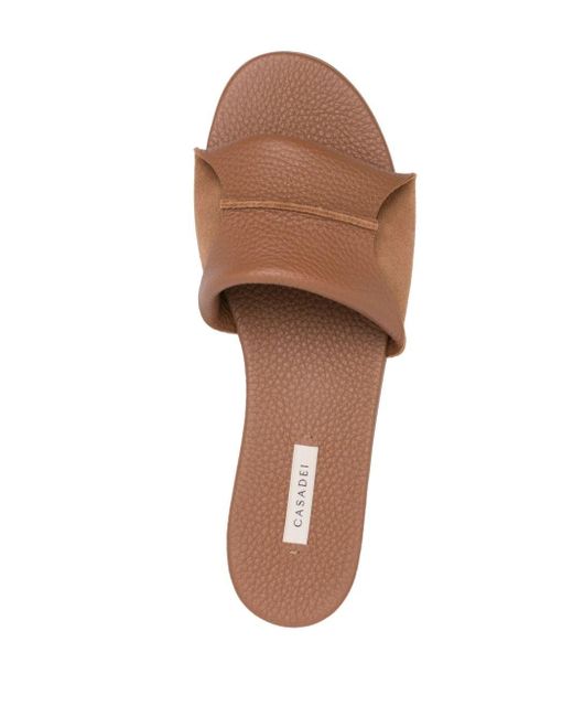 Casadei Brown Parma Leather Sandals