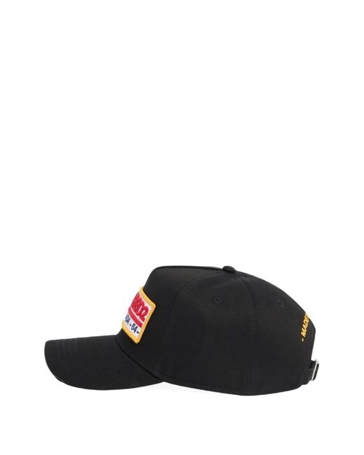 DSquared² Red Logo Patch Baseball Cap for men