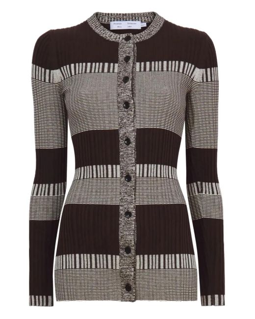 Proenza Schouler Black Mini Stripe Long-sleeve Cardigan