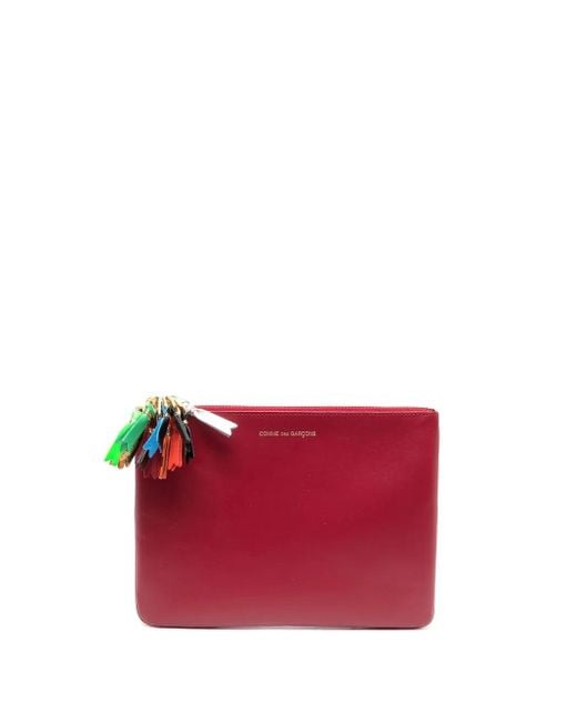 Comme des Garçons Red Zip-Detailing Leather Wallet