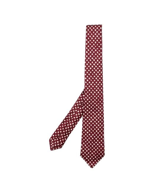Kiton Red Cravate À Losanges for men