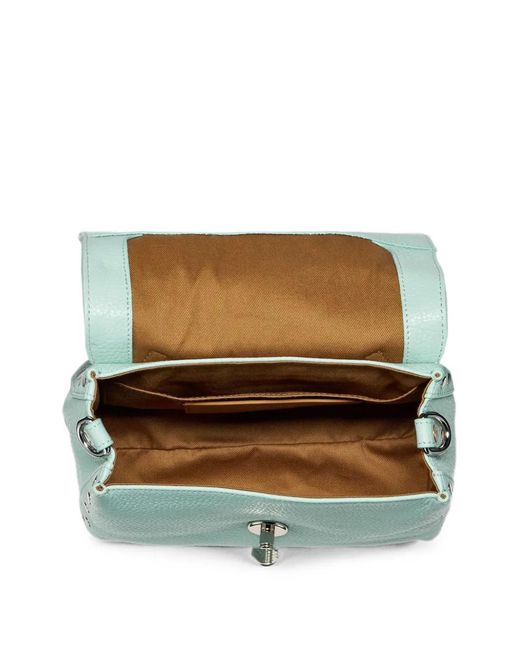 Zanellato Green Postina Pebbled-Leather Shoulder Bag