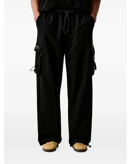 Sprayground Black Unleash The Shark Logo-Print Cargo Pants for men