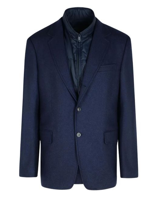 Fay Blue Two-Button Peak-Lapel Jacket for men