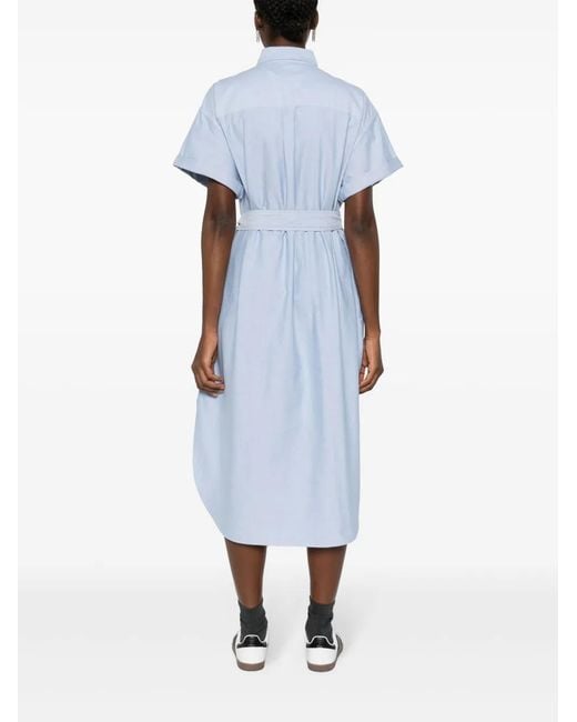 Polo Ralph Lauren Blue Belted Short-sleeve Oxford Shirtdress