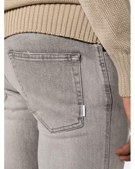 PT Torino Gray Mid-rise Slim-fit Jeans for men