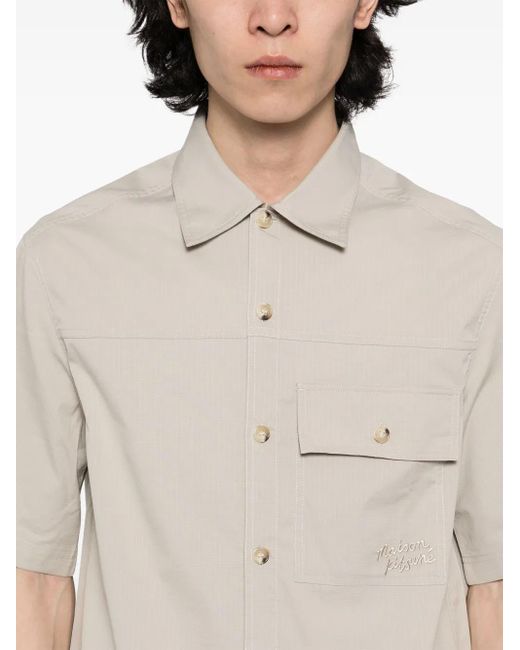 Maison Kitsuné White Short Sleeve Shirt for men