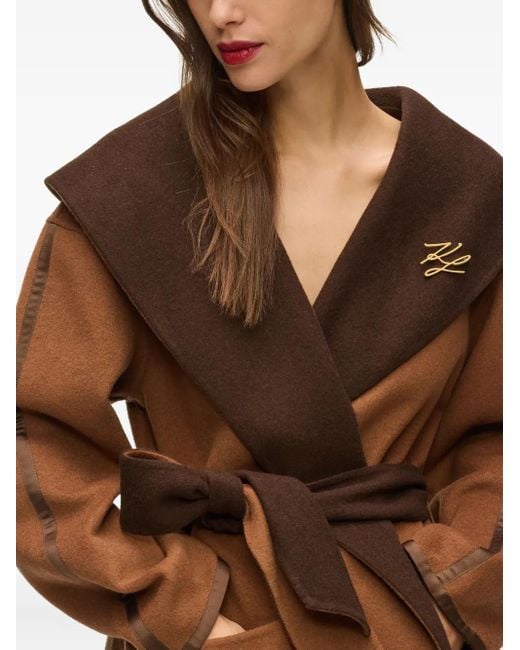 Karl Lagerfeld Brown Belted Coats