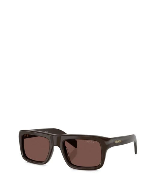 Prada Gray Logo-Detail Sunglasses for men