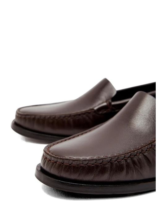 Aeyde White Arthur Stitched Loafers