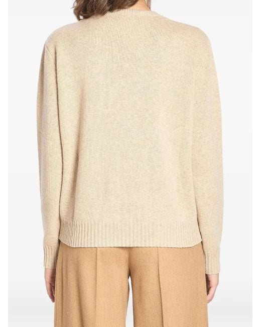 Pull En Cachemire À Col Rond Max Mara en coloris Natural