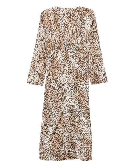 Seventy Natural Leopard-Print V-Neck Dress