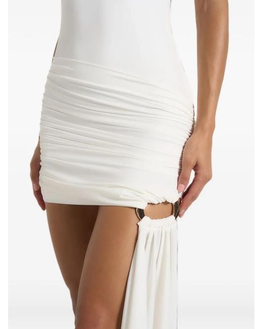 Manière De Voir White Robe Courte Anouk Blanche Drapée À Mancherons