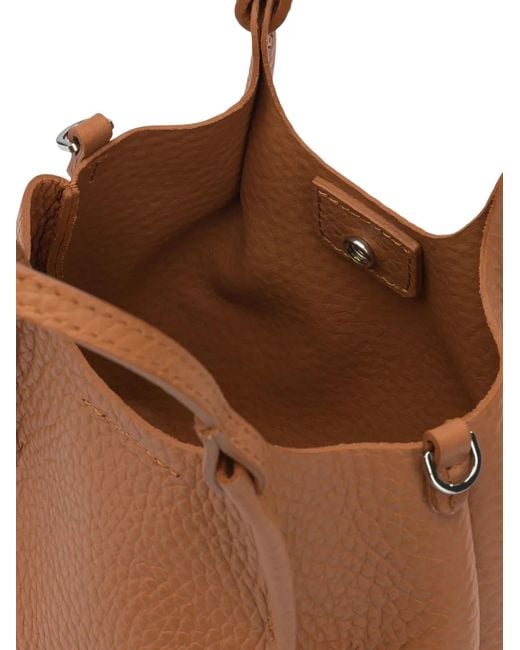 Gianni Chiarini Brown Pebble-Grain Leather Tote Bag