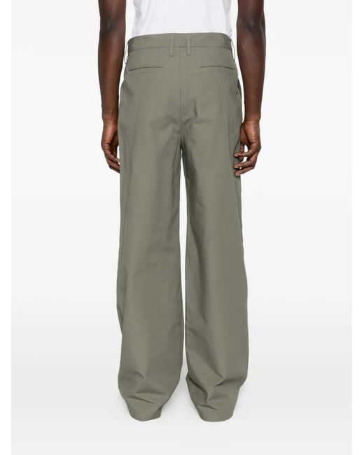 Reese Cooper Gray Ripstop Pleated Trousers for men