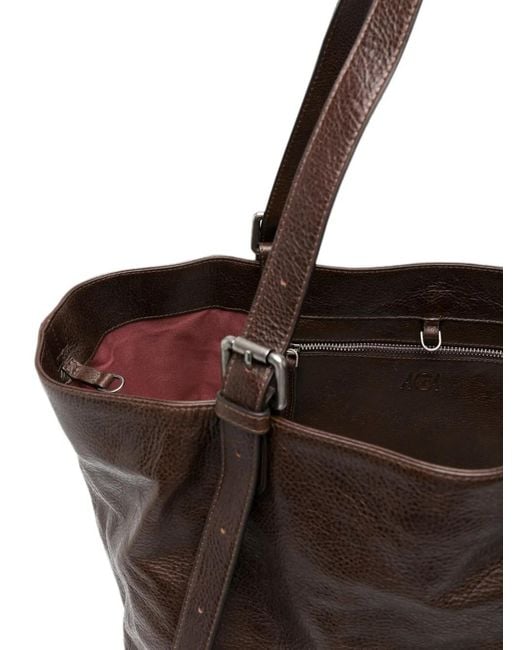 AUTENTICA 504 Black L Galatea Grained-Leather Shoulder Bag
