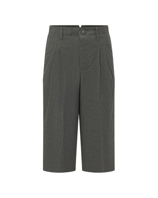 AMI Gray Pleated Shorts