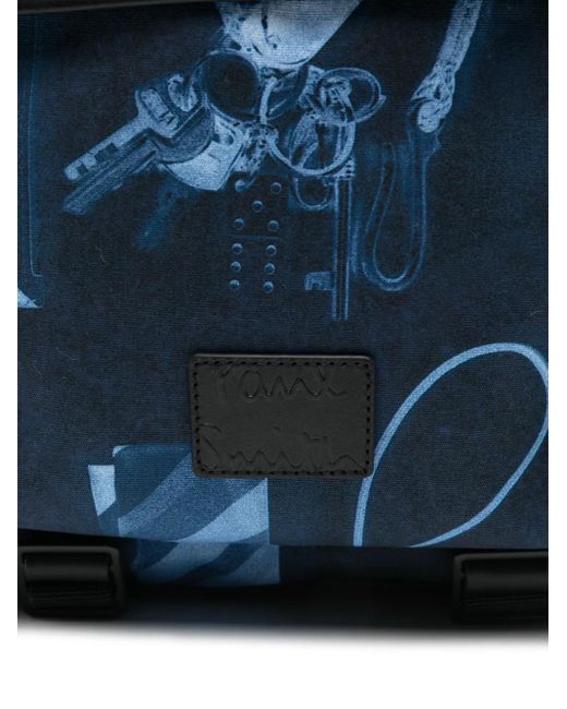Zaino Con Stampa di Paul Smith in Blue da Uomo