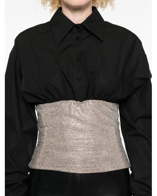 GIUSEPPE DI MORABITO Black Langarmshirt mit Kristallen
