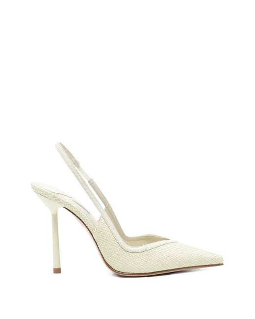 Le Silla White Slingback Pumps