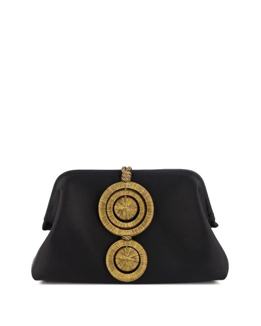 Serena Uziyel Black Lia satin clutch bag