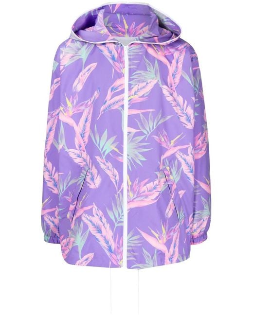 Fumito Ganryu Purple Botanical-Print Zipped Jacket for men