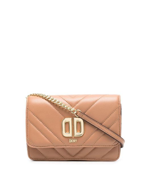 DKNY Pink Quilted Leather Crossbody Bag