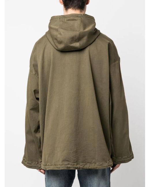 DIESEL Green Logo-Embroidered Hooded Jacket for men