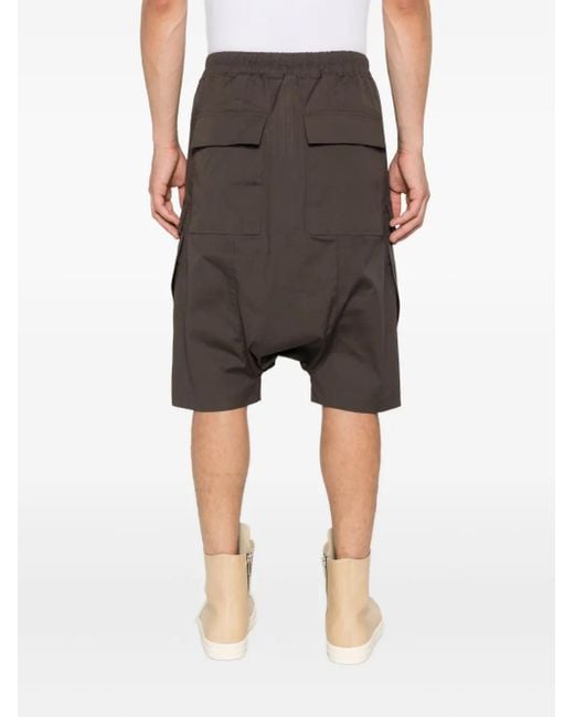 Rick Owens Black Drawstring Cargo Shorts for men