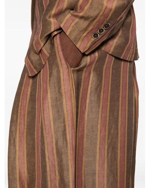 Uma Wang Brown Poetic Striped Palazzo Pants