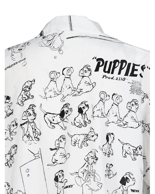 PORTER CLASSIC White Disney 101 Dalmatians Aloha Shirt for men