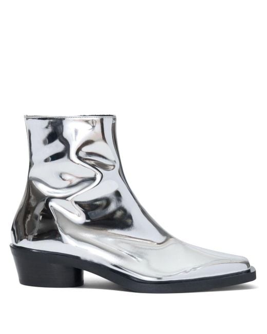 Proenza Schouler White Bronco Mirrored-finish Ankle Boots