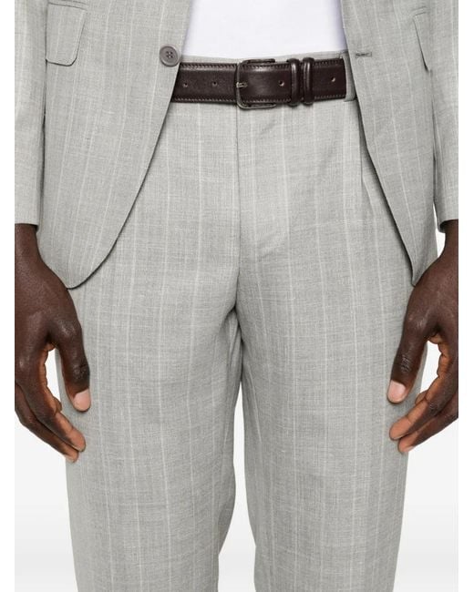Canali Gray Striped Suit for men