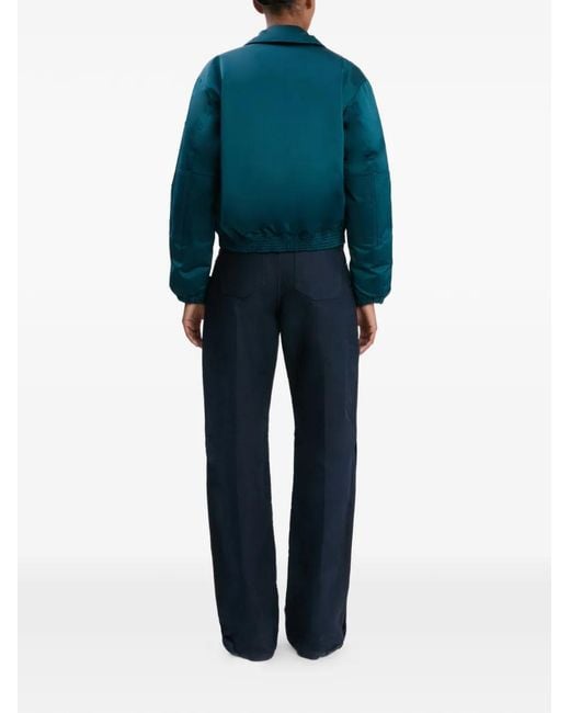 Victoria Beckham Blue Padded Bomber Jacket
