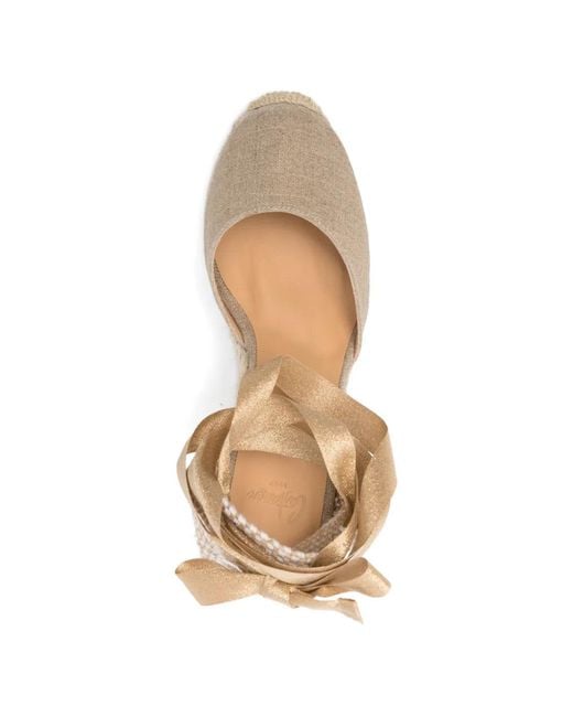 Castaner Natural Carina Tie-Fastening Wedge Espadrilles